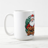 Kerst - "Vrolijk en stralend kerstman" Koffiemok (Links)