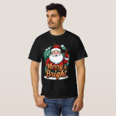Kerst - "Vrolijk en stralend kerstman" T-shirt (Voorkant volledig)