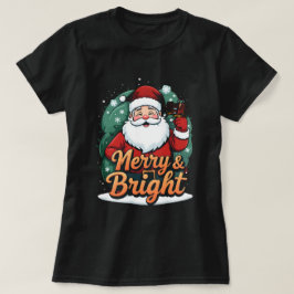 Kerst - "Vrolijk en stralend kerstman" T-shirt