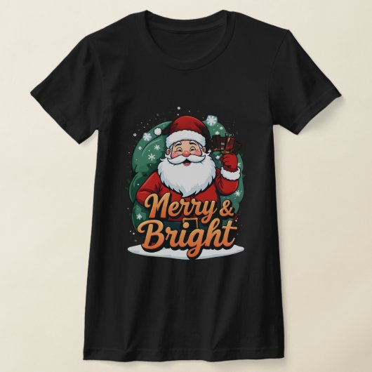 Kerst - "Vrolijk en stralend kerstman" T-shirt (Laagn)