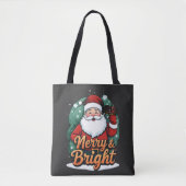 Kerst - "Vrolijk en stralend kerstman" Tote Bag (Voorkant)