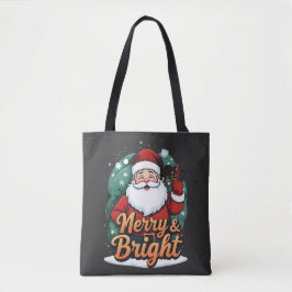 Kerst - "Vrolijk en stralend kerstman" Tote Bag