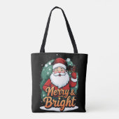 Kerst - "Vrolijk en stralend kerstman" Tote Bag (Achterkant)