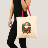 Kerst - "Vrolijk en stralend kerstman" Tote Bag (Voorkant (product))