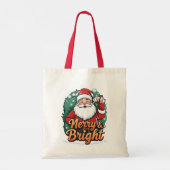 Kerst - "Vrolijk en stralend kerstman" Tote Bag (Achterkant)