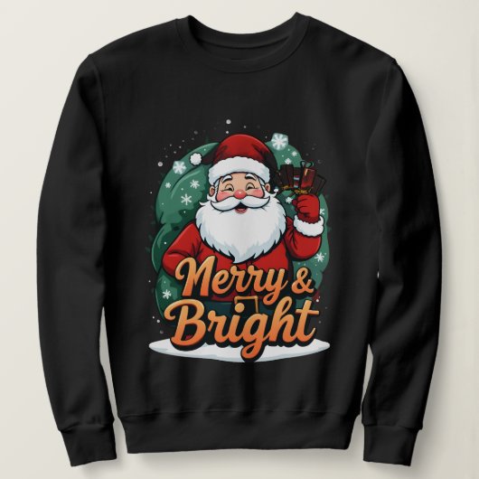 Kerst - "Vrolijk en stralend kerstman" Trui (Design voorkant)