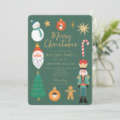 Kerst Vrolijk grillig feestje Kaart (Staand voorkant)