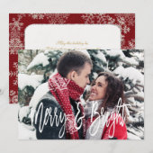 Kerst Vrolijk & Helder Handschrift Foto Feestdagenkaart (Voorkant / Achterkant)