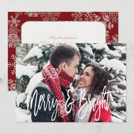 Kerst Vrolijk & Helder Handschrift Foto Feestdagenkaart (Voorkant / Achterkant)