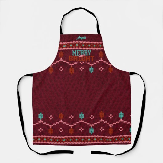 Kerst Vrolijk & Heldere Lelijke Trui Stijl Schort (Voorkant)