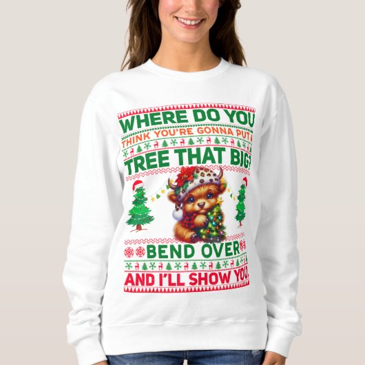 Kerst Vrolijk Kerstcadeau voor Highland Koe Trui (Voorkant)