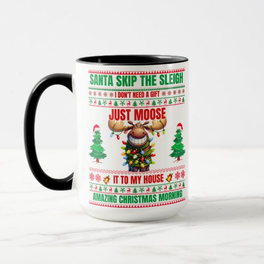 Kerst Vrolijk Kerstcadeau voor Kerst Moose Mok (Links)