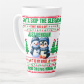 Kerst Vrolijk Kerstcadeau voor Penguin Snowman Latte Mok (Linkerhoek)