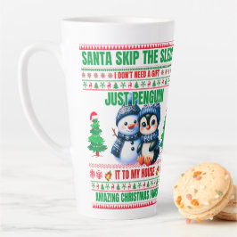 Kerst Vrolijk Kerstcadeau voor Penguin Snowman Latte Mok