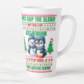 Kerst Vrolijk Kerstcadeau voor Penguin Snowman Latte Mok (Rechts)