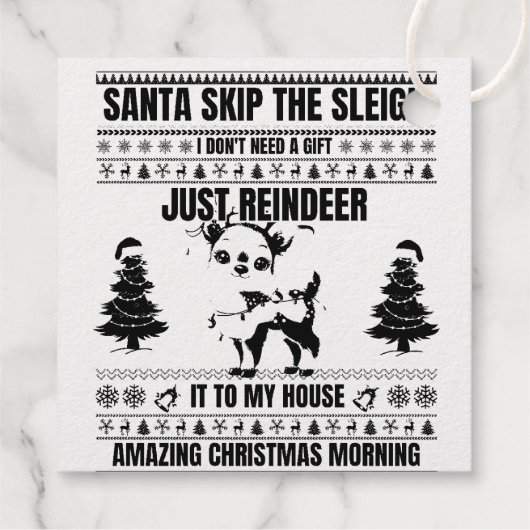 Kerst Vrolijk Kerstcadeau voor rendieren Bedankjes Labels (Achterkant)