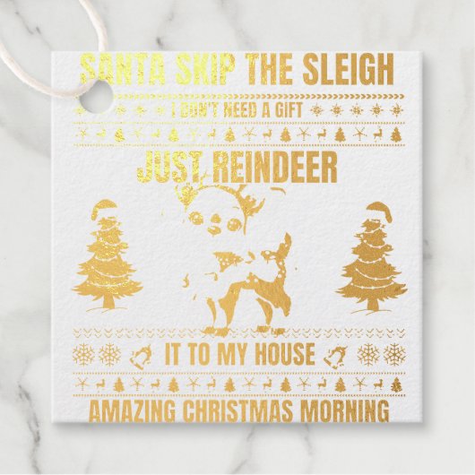 Kerst Vrolijk Kerstcadeau voor rendieren Bedankjes Labels (Voorkant)