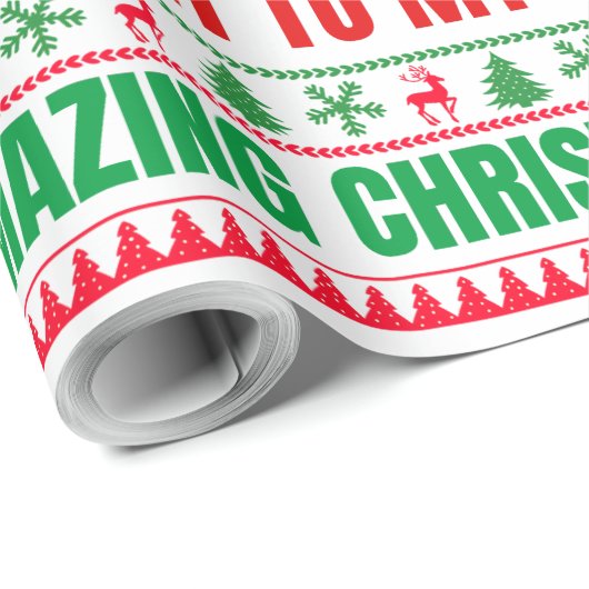 Kerst Vrolijk Kerstcadeau voor rendieren Cadeaupapier (Rol Hoek)