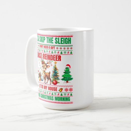 Kerst Vrolijk Kerstcadeau voor rendieren Koffiemok (Voorkant links)