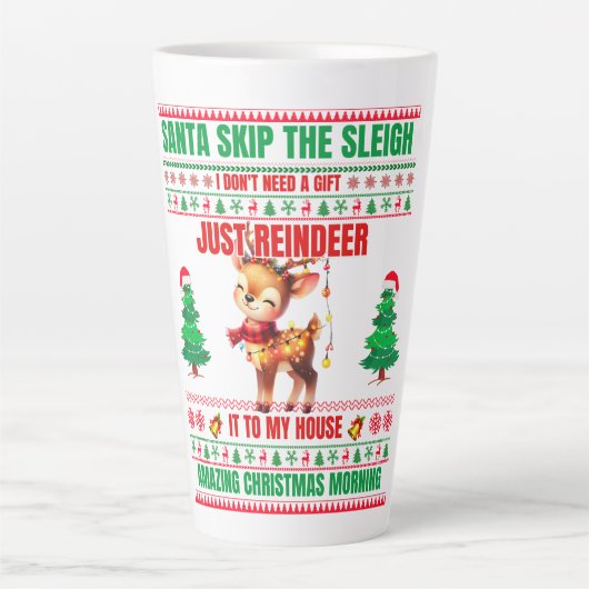 Kerst Vrolijk Kerstcadeau voor rendieren Latte Mok (Voorkant)