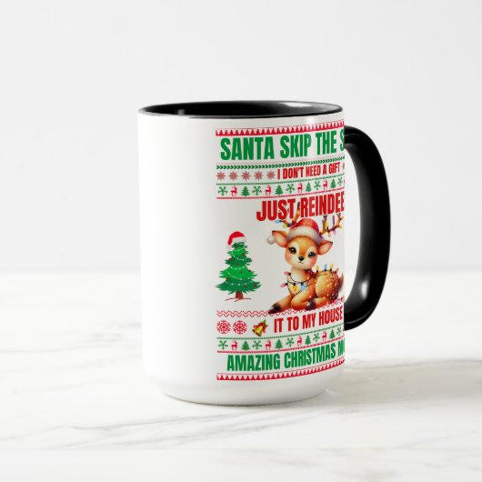 Kerst Vrolijk Kerstcadeau voor rendieren Mok (Voorkant rechts)