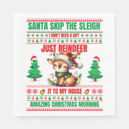 Kerst Vrolijk Kerstcadeau voor rendieren Servet