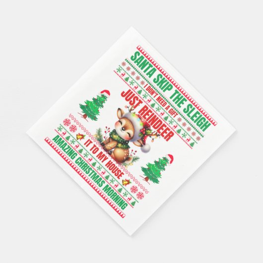 Kerst Vrolijk Kerstcadeau voor rendieren Servet (Hoek)