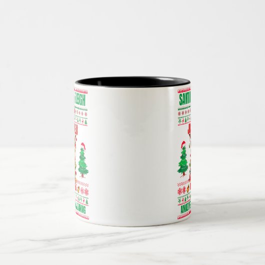 Kerst Vrolijk Kerstcadeau voor rendieren Tweekleurige Koffiemok (Center)