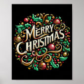 Kerst Vrolijk Kerstfeest Ochtend Vakantie Schattig Poster (Voorkant)