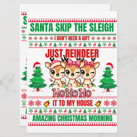 Kerst Vrolijk Kerstfeest voor cadeau rendieren (Voorkant / Achterkant)