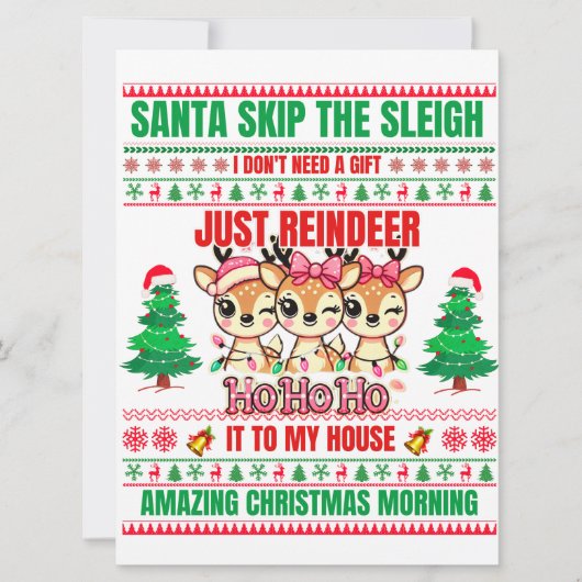 Kerst Vrolijk Kerstfeest voor cadeau rendieren (Voorkant)