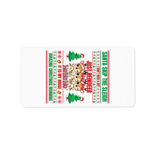 Kerst Vrolijk Kerstfeest voor cadeau rendieren Etiket (Voorkant)