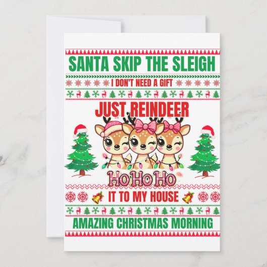 Kerst Vrolijk Kerstfeest voor cadeau rendieren Kaart (Voorkant)