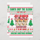 Kerst Vrolijk Kerstfeest voor cadeau rendieren Kaart (Voorkant / Achterkant)