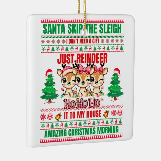 Kerst Vrolijk Kerstfeest voor cadeau rendieren Keramisch Ornament (Rechts)