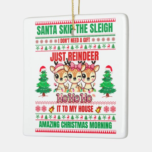 Kerst Vrolijk Kerstfeest voor cadeau rendieren Keramisch Ornament (Links)