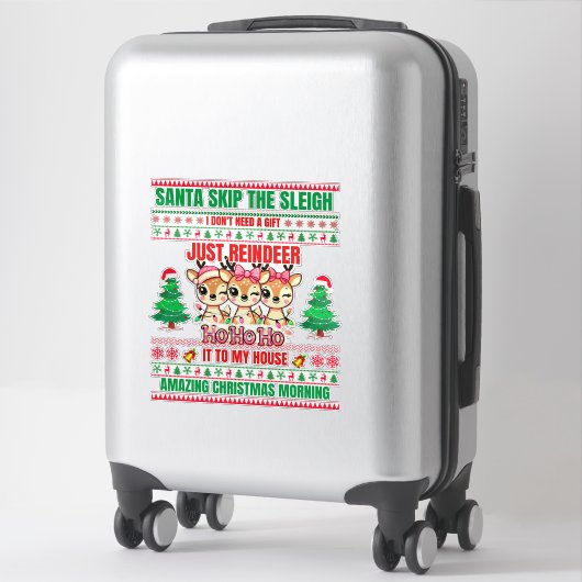 Kerst Vrolijk Kerstfeest voor cadeau rendieren Sticker (Koffer)