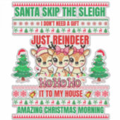 Kerst Vrolijk Kerstfeest voor cadeau rendieren Sticker (Voorkant)