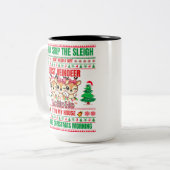 Kerst Vrolijk Kerstfeest voor cadeau rendieren Tweekleurige Koffiemok (Voorkant links)