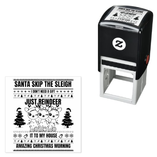 Kerst Vrolijk Kerstfeest voor cadeau rendieren Zelfinktende Stempel (In situ)