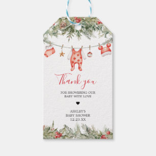 Kerst Vrolijk Klein Baby shower Favor Tags Cadeaulabel