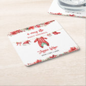 Kerst Vrolijk klein Baby shower Genderneutraal Kartonnen Onderzetters (Schuin)