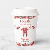 Kerst Vrolijk klein Baby shower Genderneutraal Papieren Bekers (Achterkant)