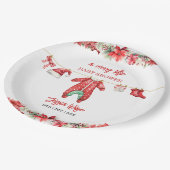 Kerst Vrolijk klein Baby shower Genderneutraal Papieren Bordje (Gekanteld)