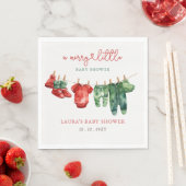 Kerst Vrolijk klein Baby shower Genderneutraal Servet (Insitu)