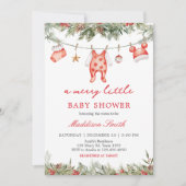 Kerst Vrolijk klein Baby shower Kaart (Voorkant)