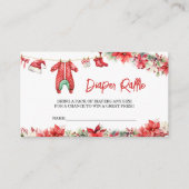 Kerst Vrolijk Klein Baby shower Luier Raffle Informatiekaartje (Voorkant)