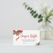 Kerst Vrolijk Klein Baby shower Luier Raffle Informatiekaartje (Staand voorkant)