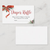 Kerst Vrolijk Klein Baby shower Luier Raffle Informatiekaartje (Voorkant / Achterkant)