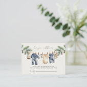 Kerst Vrolijk Klein Baby shower Luier Raffle Informatiekaartje (Staand voorkant)